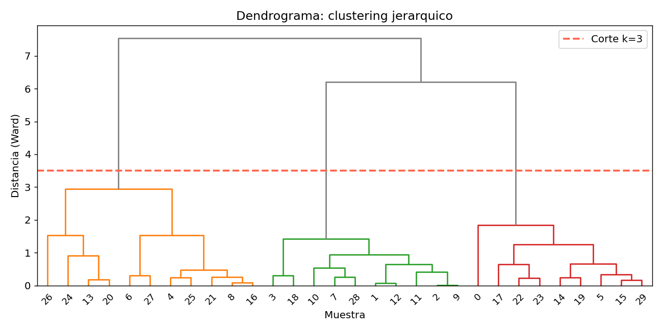 Dendrograma: clustering jerarquico