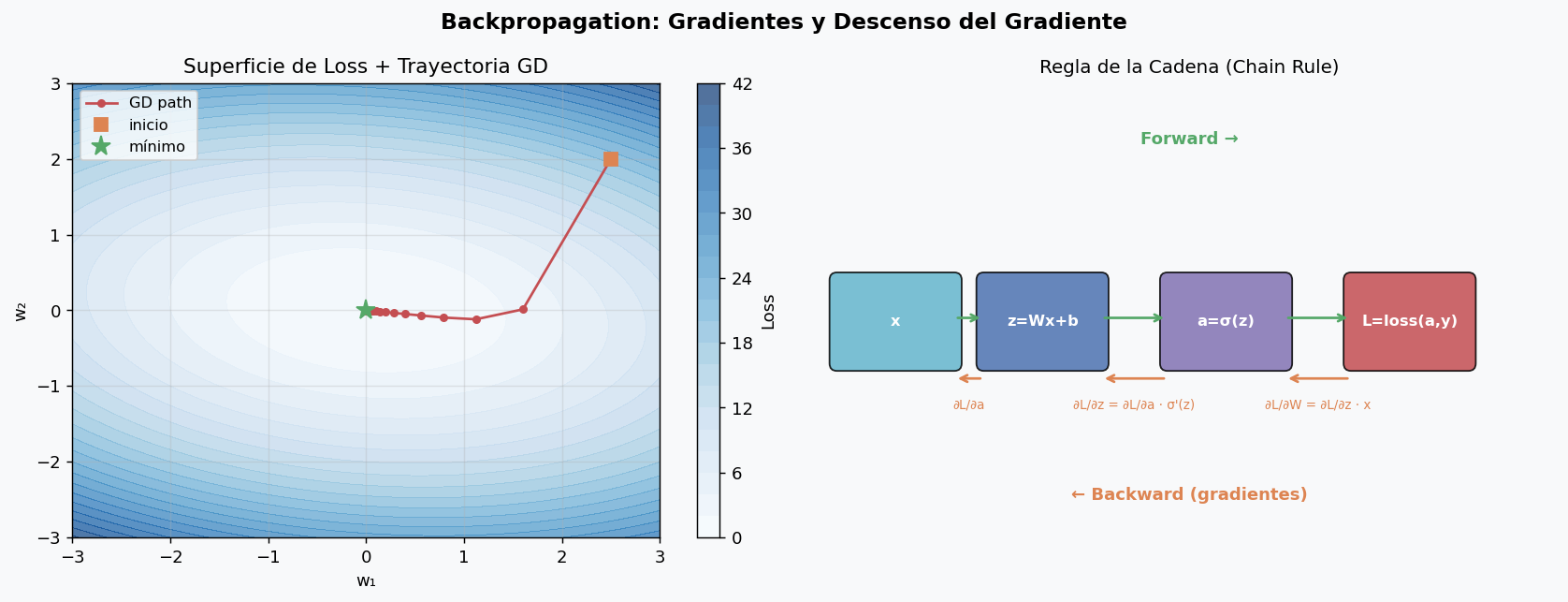 Backpropagation y gradientes